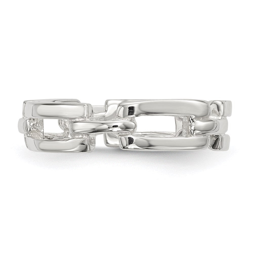 Sterling Silver Polished Fancy Link Ring