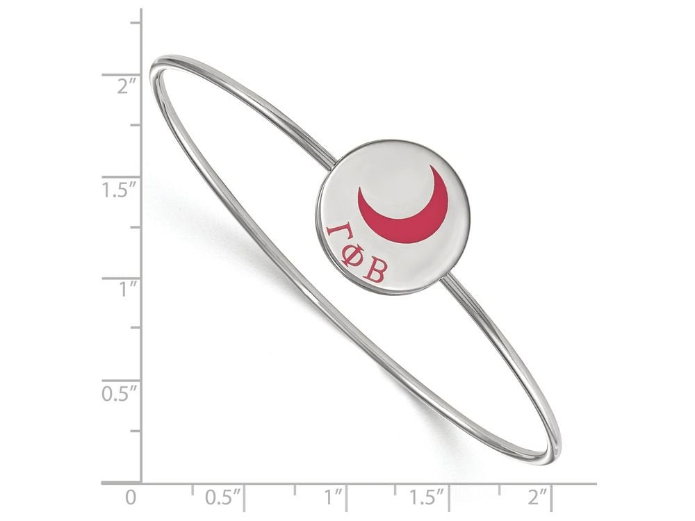 Sterling Silver Official Licensed Greek Sororities Gamma Phi Beta (???) Enameled Slip-on Bangle