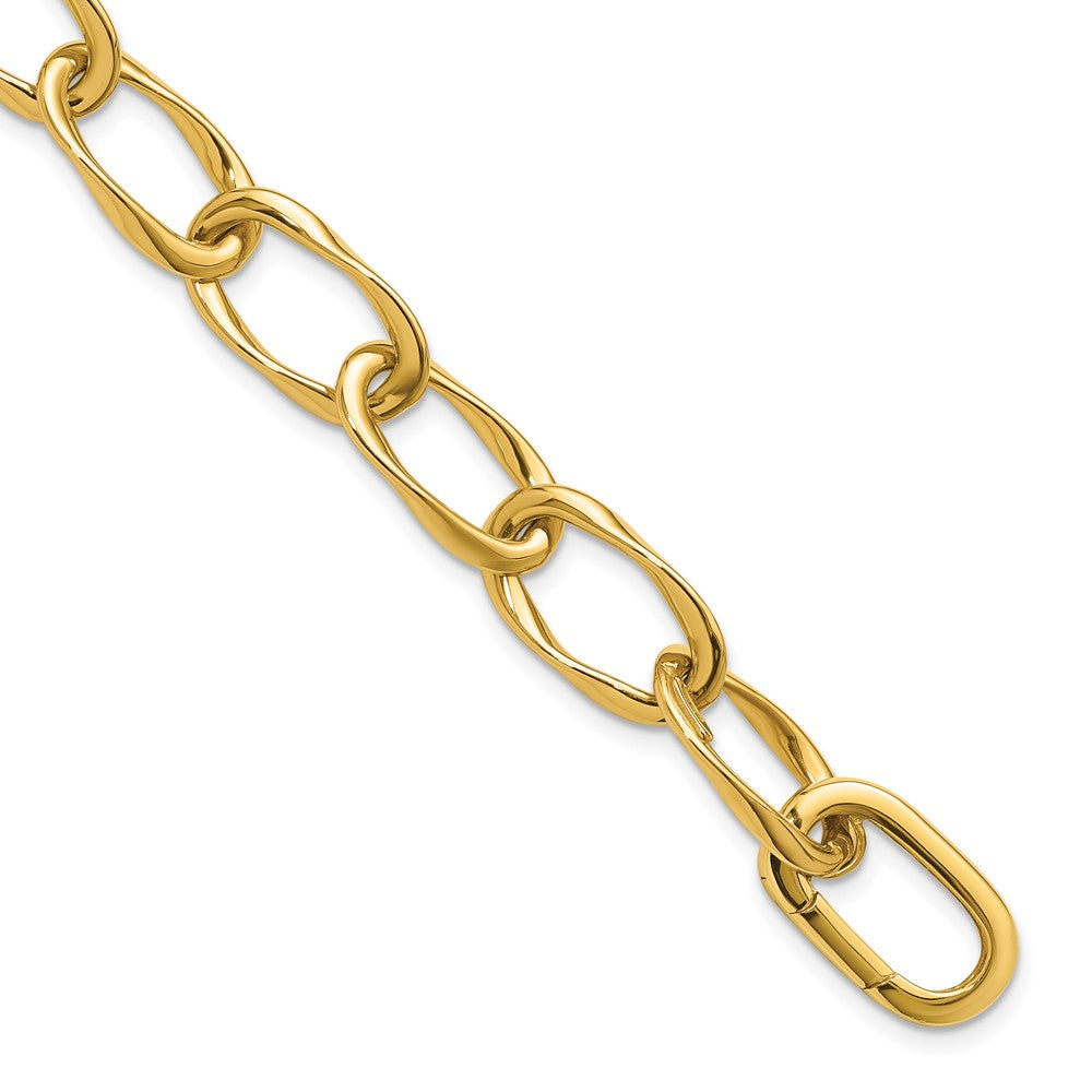 14K Polished Link Bracelet 7.5  inches