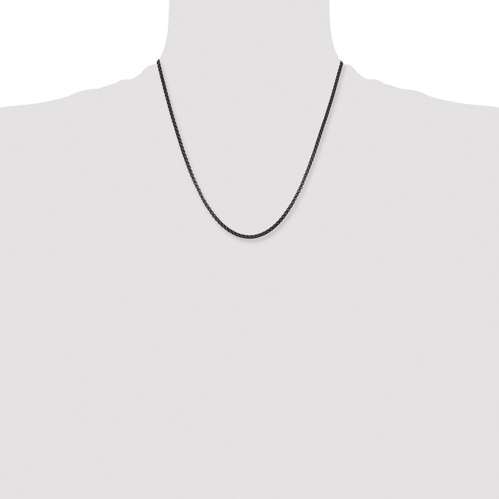 Stainless Steel Polished Black IP-plated 20in Box Chain