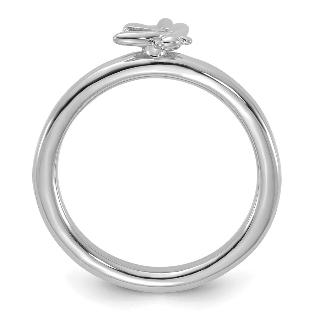 Sterling Silver Stackable Expressions Rhodium-plated Bee Ring Size -10