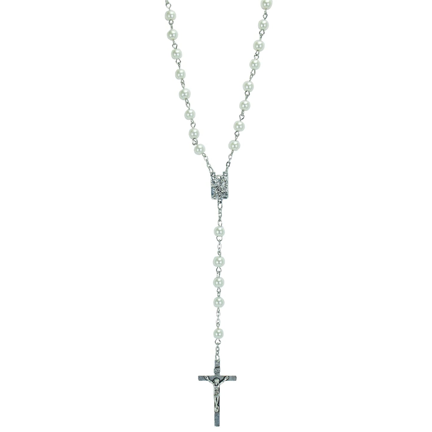 Cathedral Art CS123 Confirmation Pearl Rosary with Keepsake Box, Gift Set