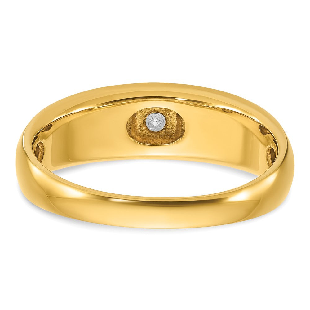 14k Two-tone IBGoodman Men's Polished and Satin 1/10 carat Diamond Complete Ring Size 1