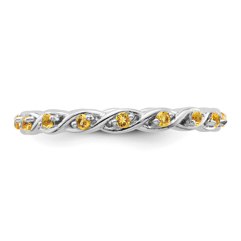 Sterling Silver Stackable Expressions Citrine Ring Size -7