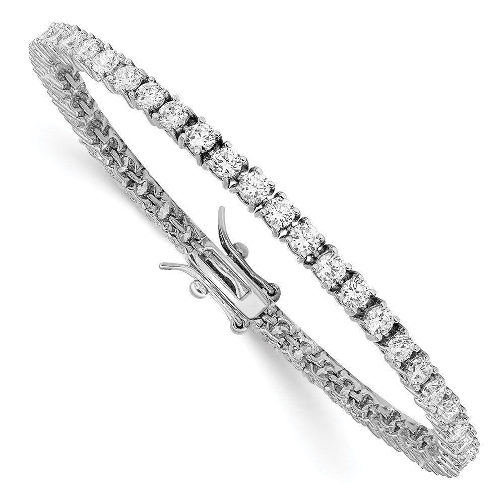 Cheryl M Sterling Silver Rhodium-plated Brilliant-cut CZ 7 Inch Tennis Bracelet 7 inches