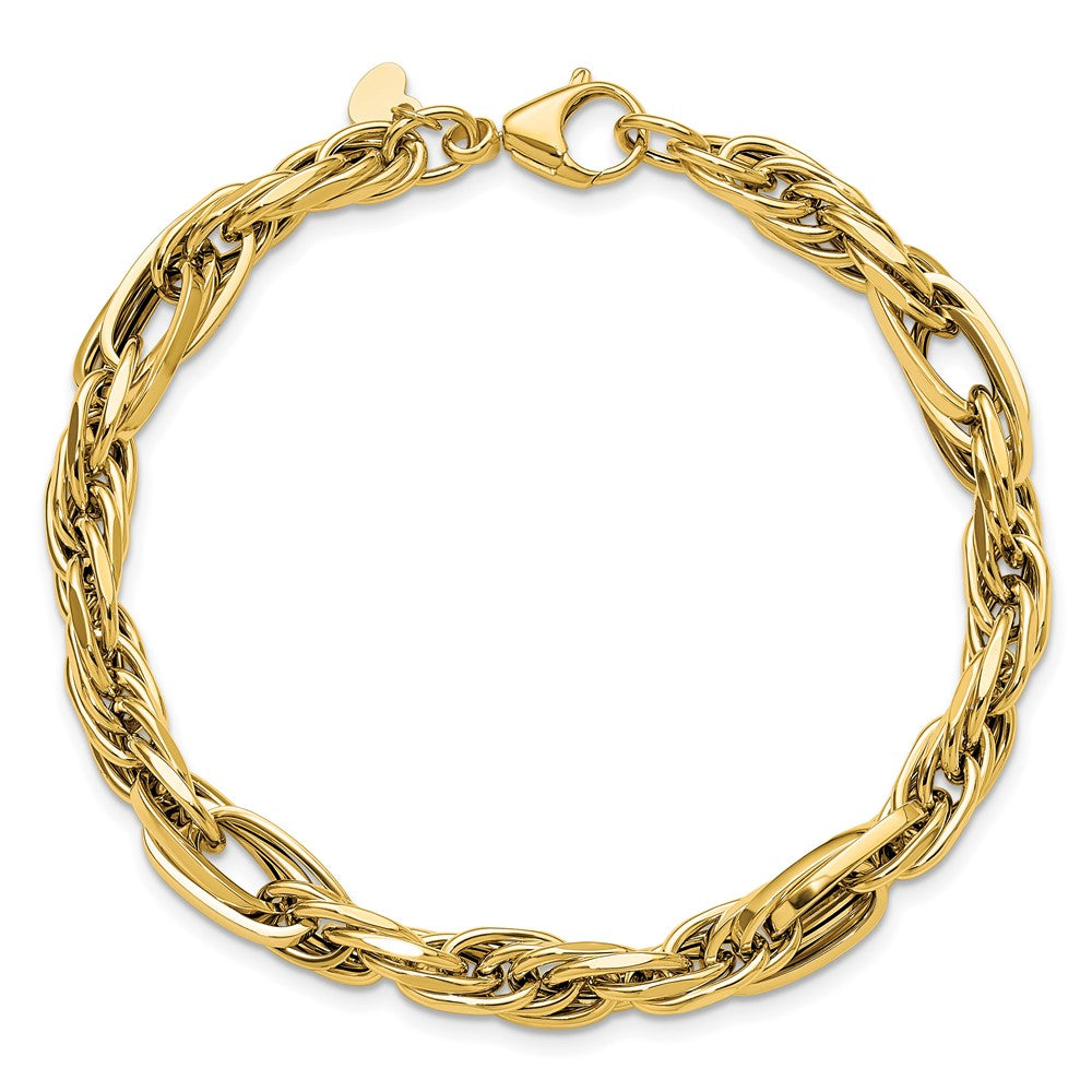 14K Polished Fancy Link Bracelet 7.75  inches