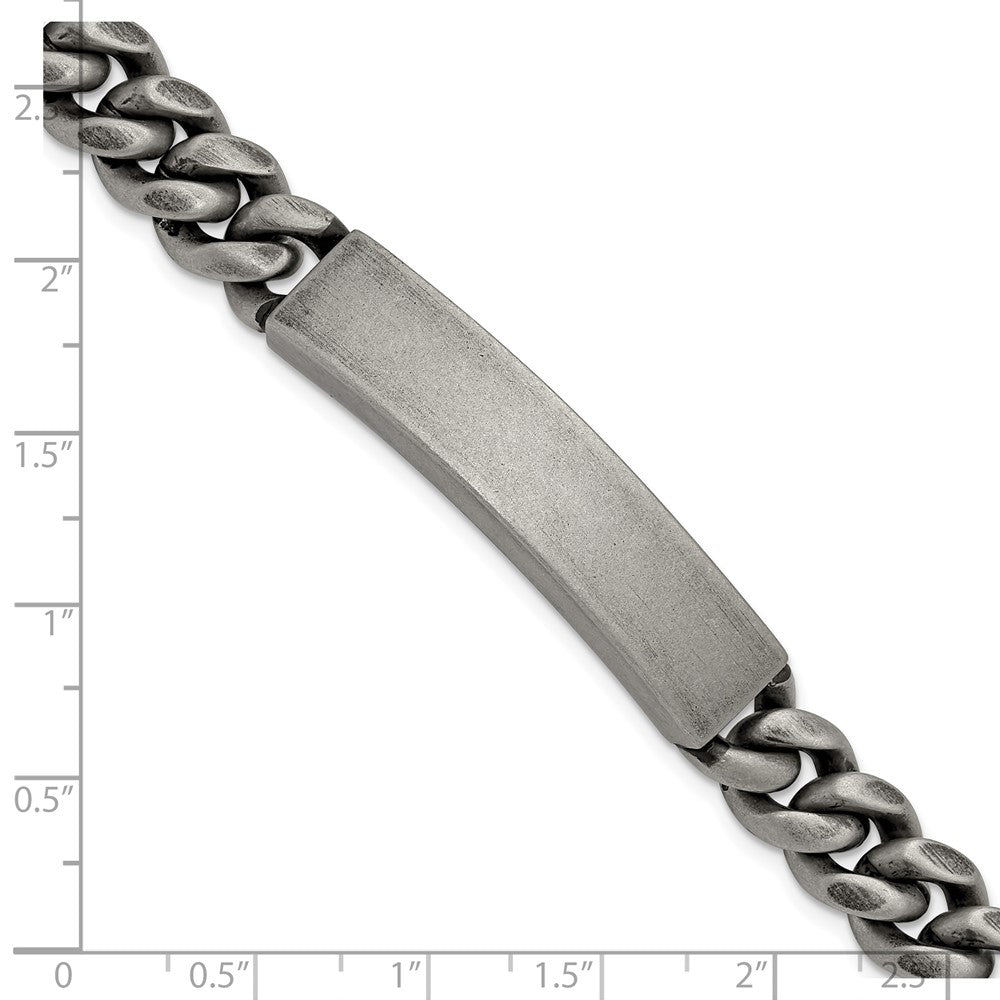 Chisel Stainless Steel Antiqued and Brushed 10mm 8.5 inch ID Bracelet 8.5 inches