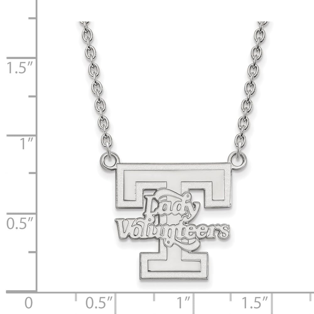 Beautiful Sterling S. Rh-p LogoArt University of Tennessee Large Pendant w/Necklace