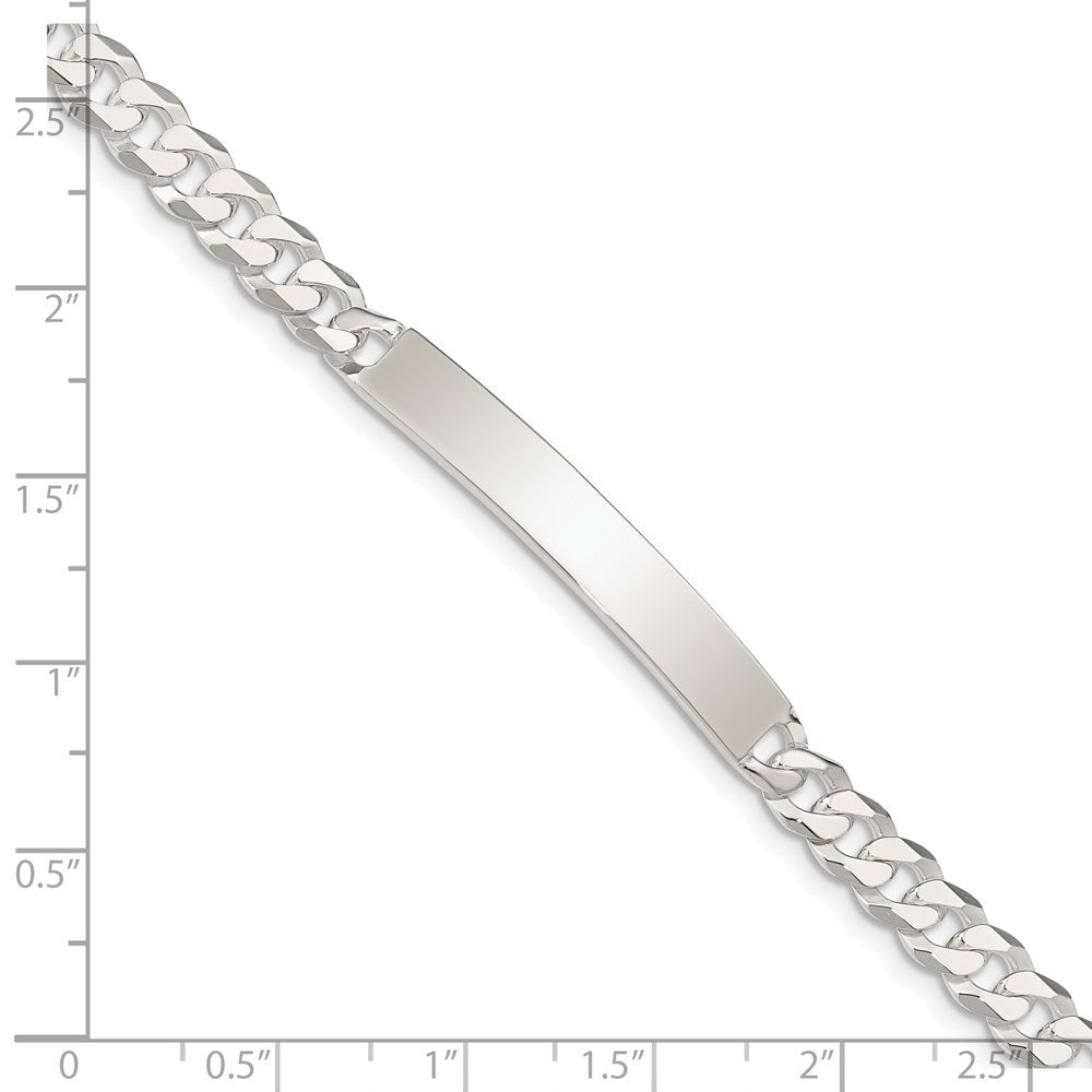 Sterling Silver Curb Link ID Bracelet 7.5 inches