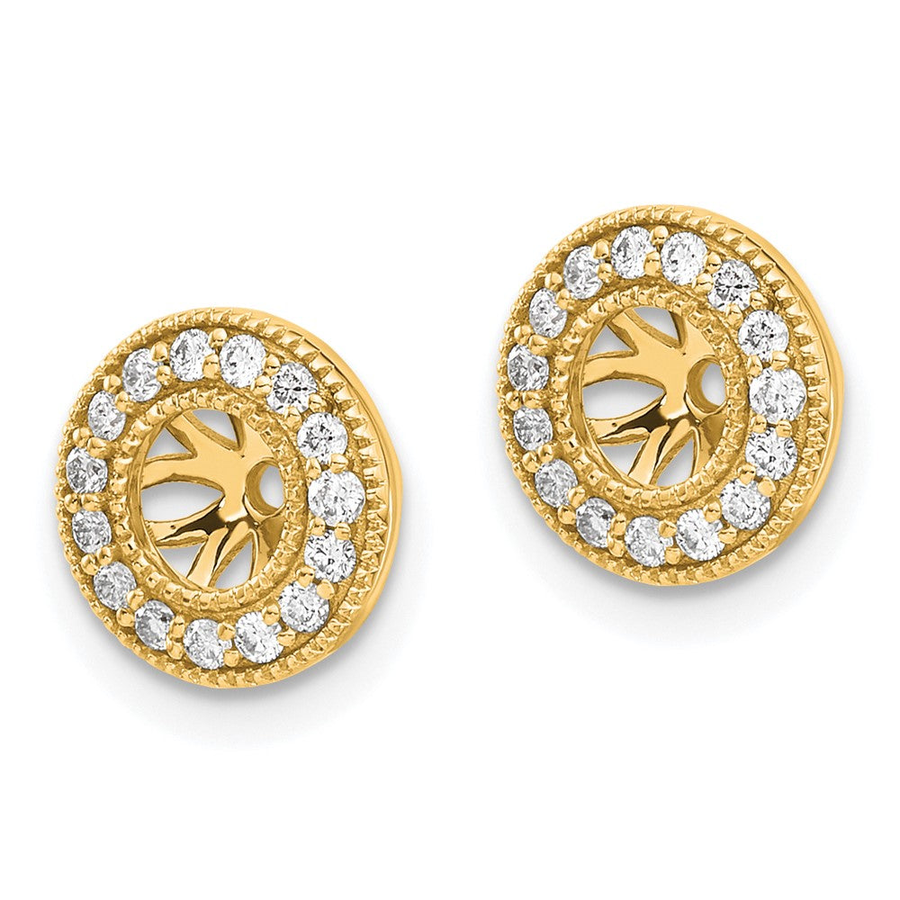 14K Gold 1/4 CT Diamond Earring Jackets