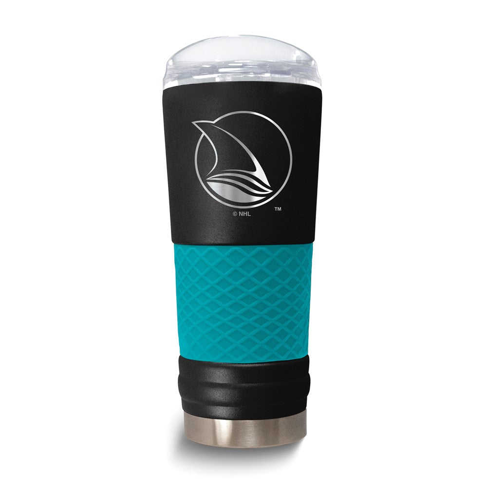 NHL San Jose Sharks Stainless Steel Silicone Grip 24 oz. Draft Tumbler with Lid