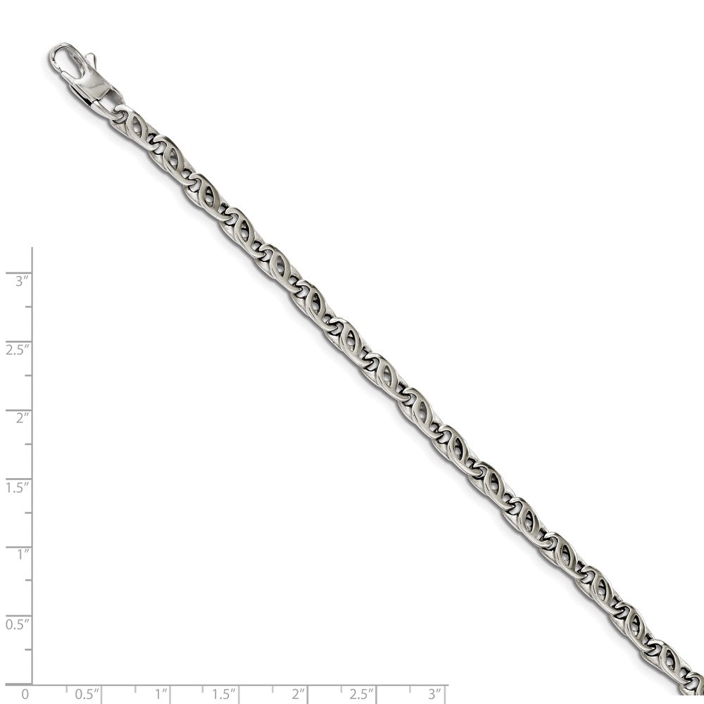 Stainless Steel Polished Fancy Link 7.5in Bracelet 7.25 inches