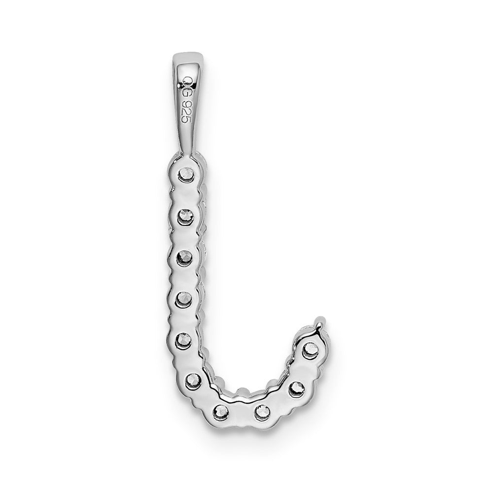 14KW Large Initial J Diamond Pendant