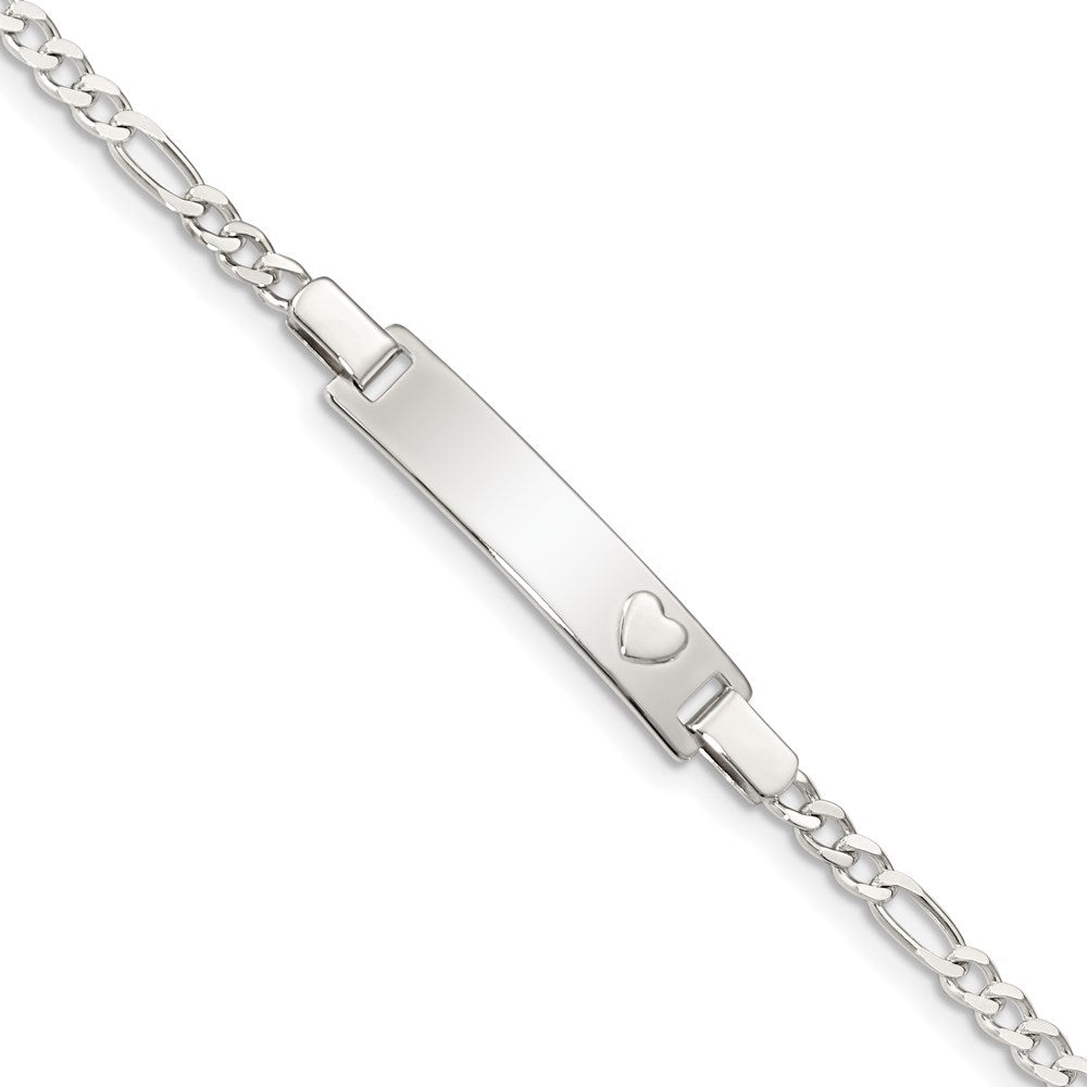 Sterling Silver Baby ID with Heart Bracelet 5.5 inches