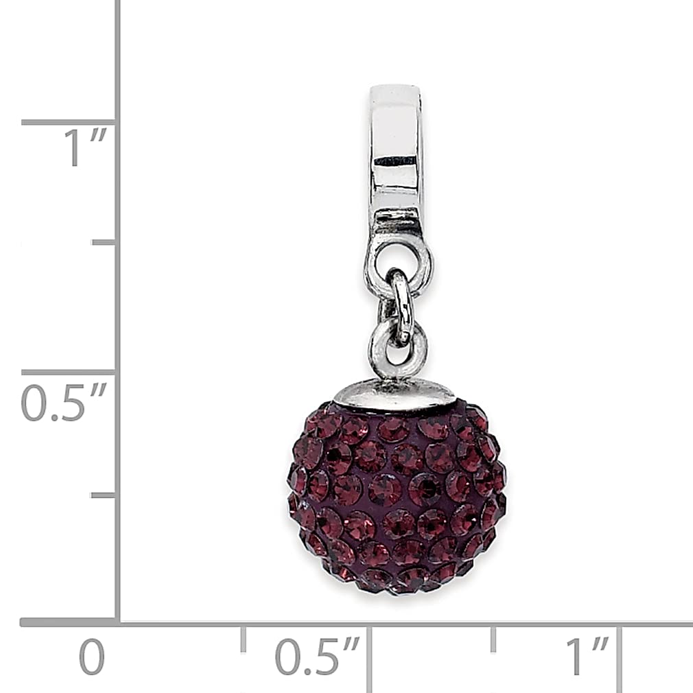 Sterling Silver Reflections June Red Preciosa Crystal Ball Dangle Bead
