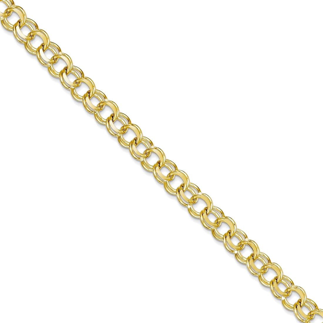 10k Solid Double Link Charm Bracelet