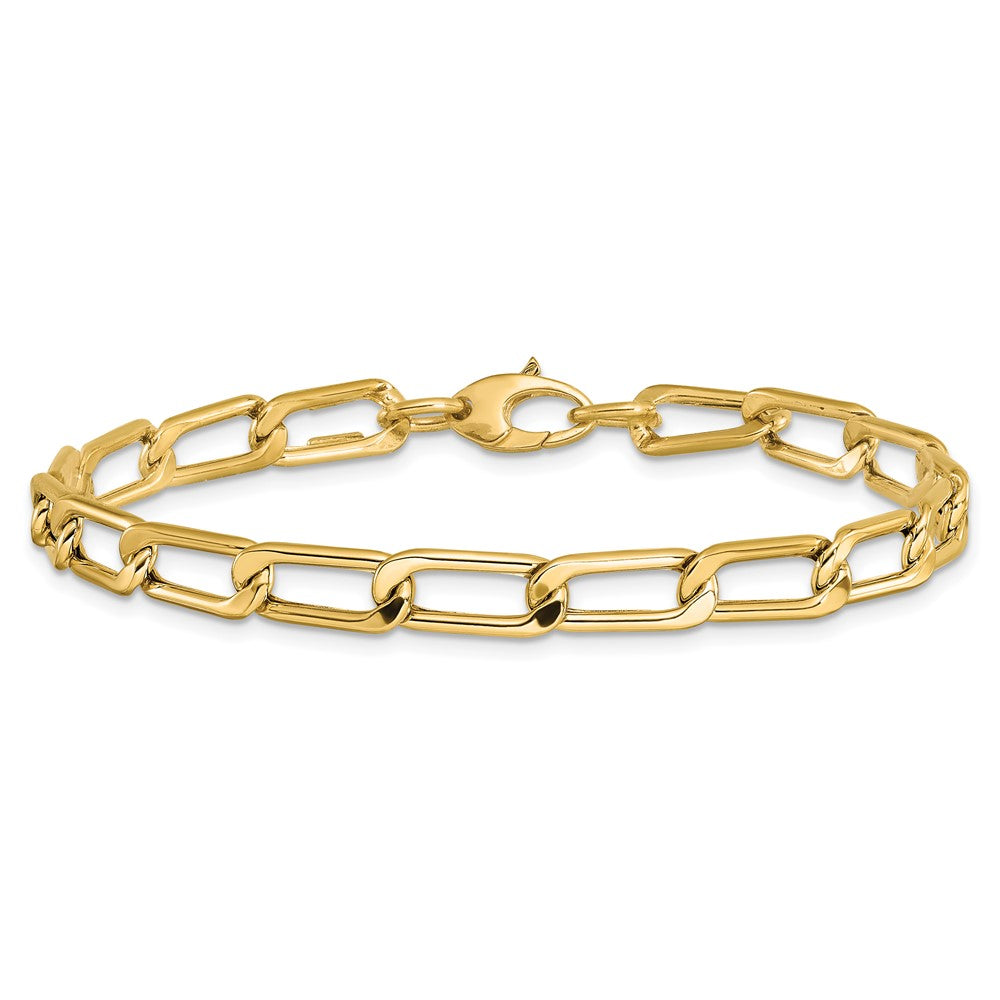14K Polished Hollow Fancy Link Bracelet 7.5  inches
