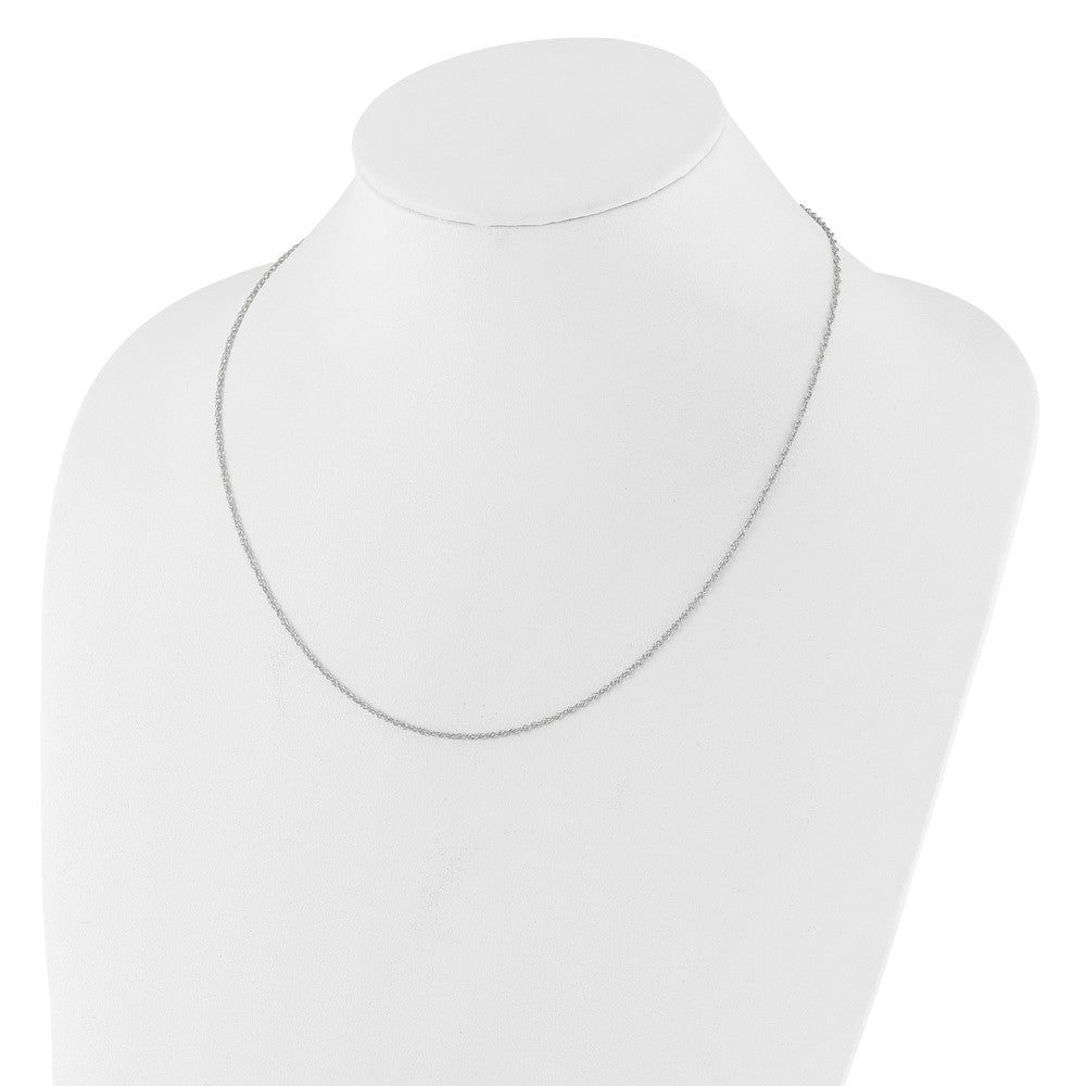 10k White Gold 1.2mm Flat Cable 1in+1in Adjustable Chain