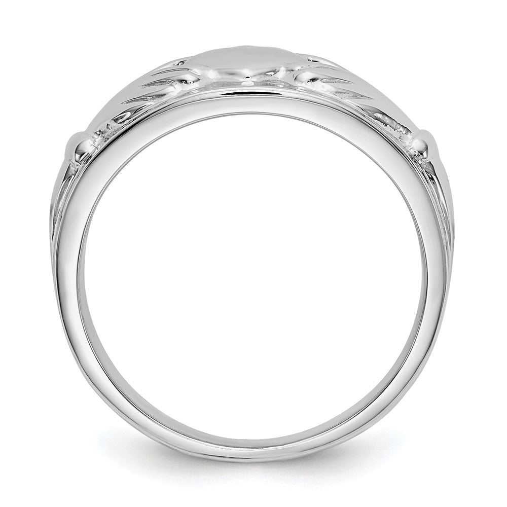 14k White Gold Ladies Claddagh Ring size 6