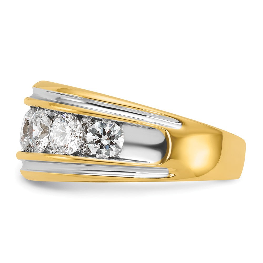 IBGoodman 14k with White Rhodium 3 carat Lab Grown Diamond VS/SI+ G+ Complete Polished Men's Ring
