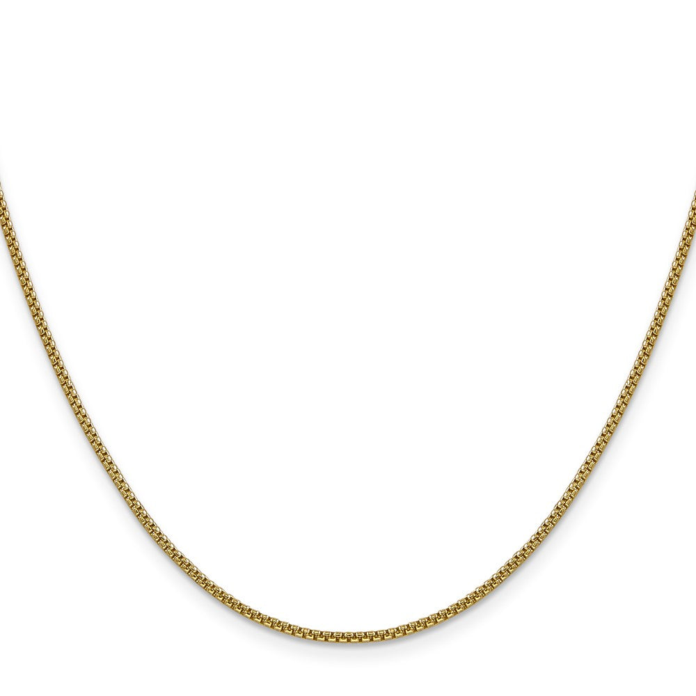 14K 22 inch 1.5mm Semi-Solid Round Box with Lobster Clasp Chain