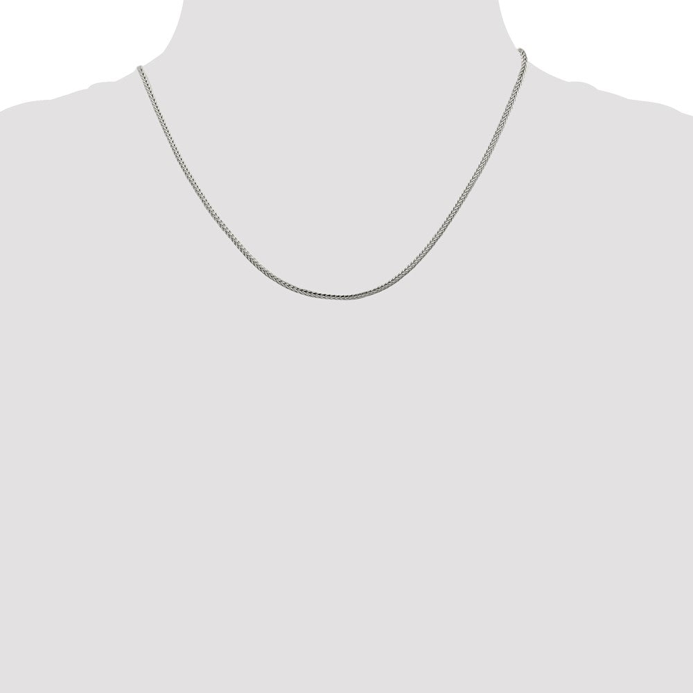 Sterling Silver 2mm Diamond-cut Round Franco Chain 18 Inches