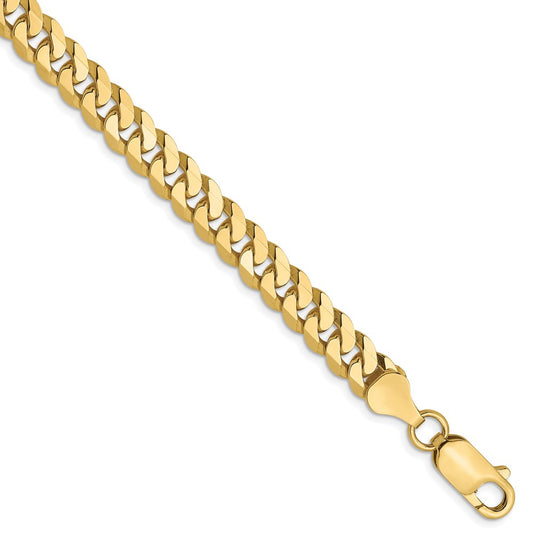 10K 6.1mm Flat Beveled Curb Chain 8  inches