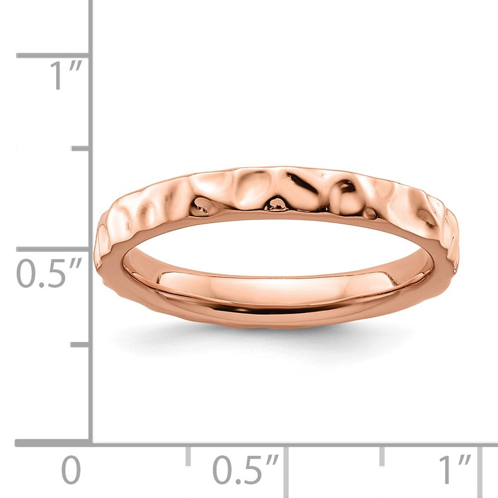 Sterling Silver Stackable Expressions Pink-plated Ring Size -7