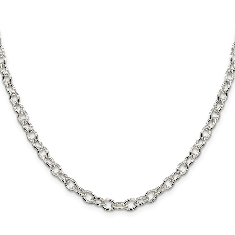Sterling Silver 5.75mm Oval Cable Chain 24 Inches