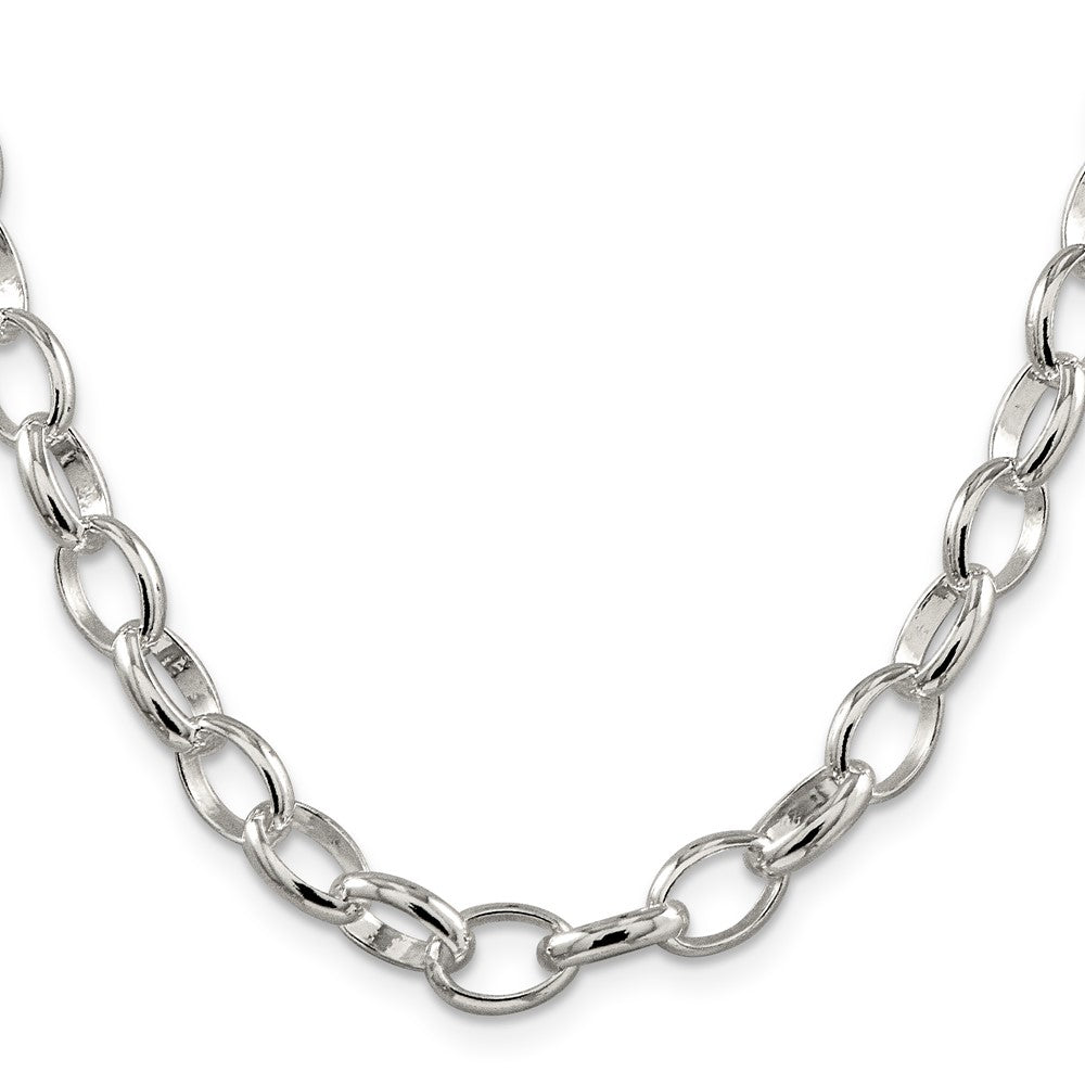 Sterling Silver 8mm Fancy Rolo Chain 20 Inches