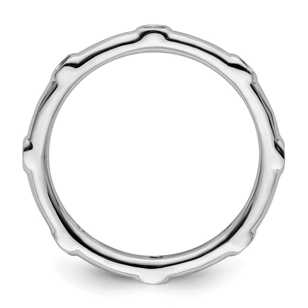 Sterling Silver Stackable Expressions Aquamarine Ring Size -10