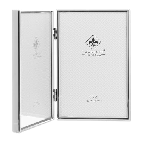 4x6 Hinged Double Simply Silver Metal Picture Frame
