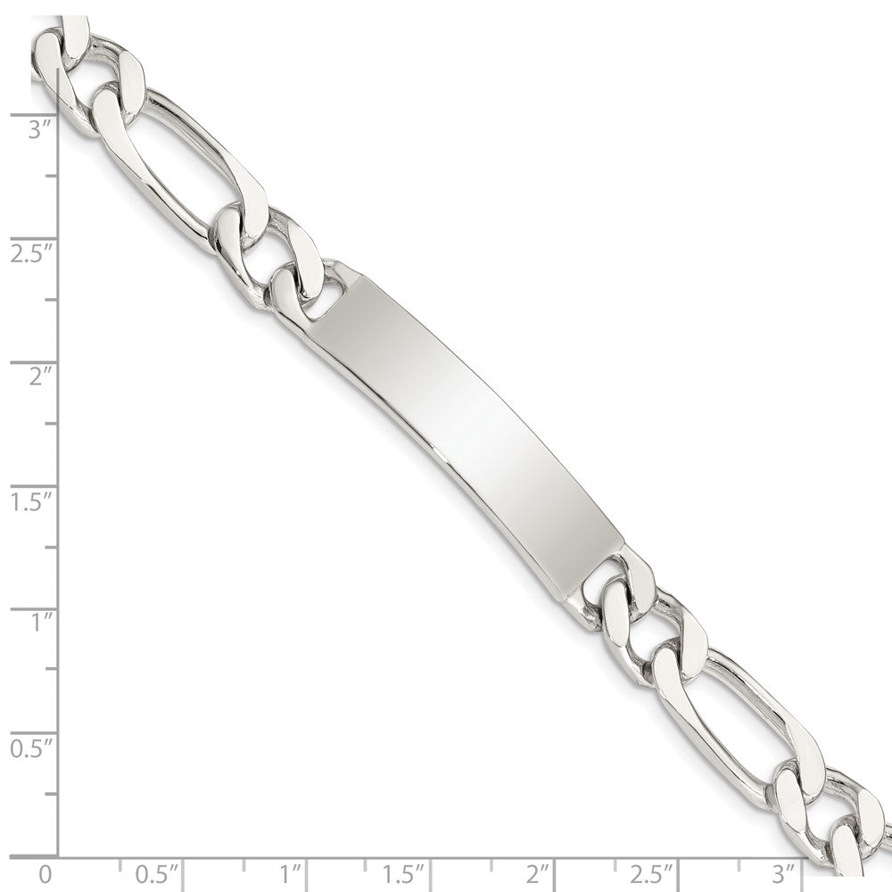 Sterling Silver 8.5inch Polished Engraveable Figaro Link ID Bracelet 8.5 inches