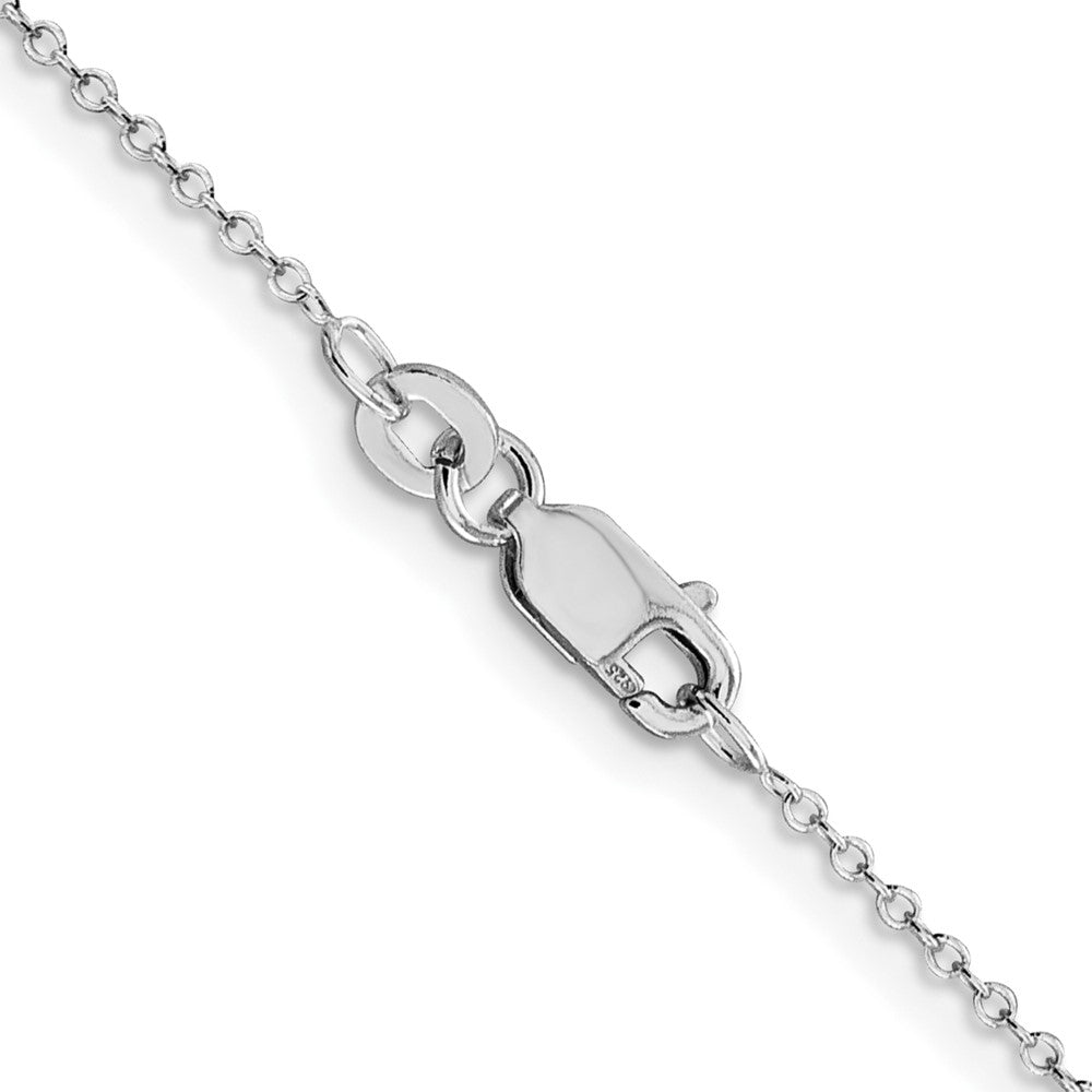 Sterling Silver Rhodium-plated 1mm Cable Chain Lobster 18 Inches