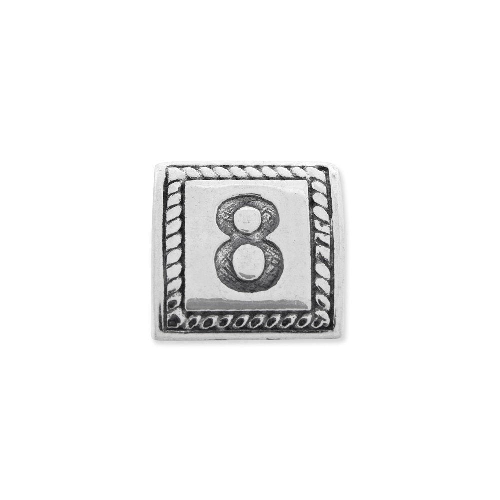 Finest Gold Sterling Silver Reflections Number 8 Triangle Block Bead