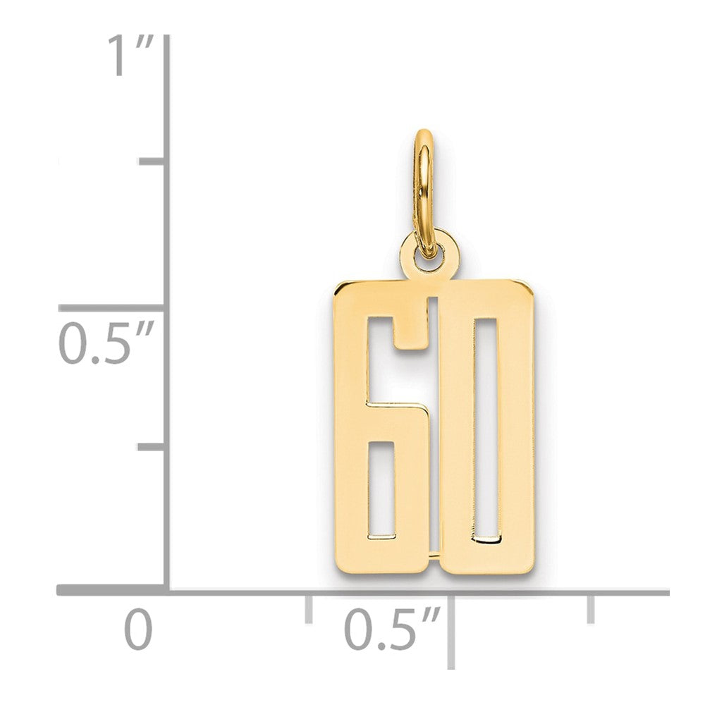 14k Small Elongated Number 60 Charm