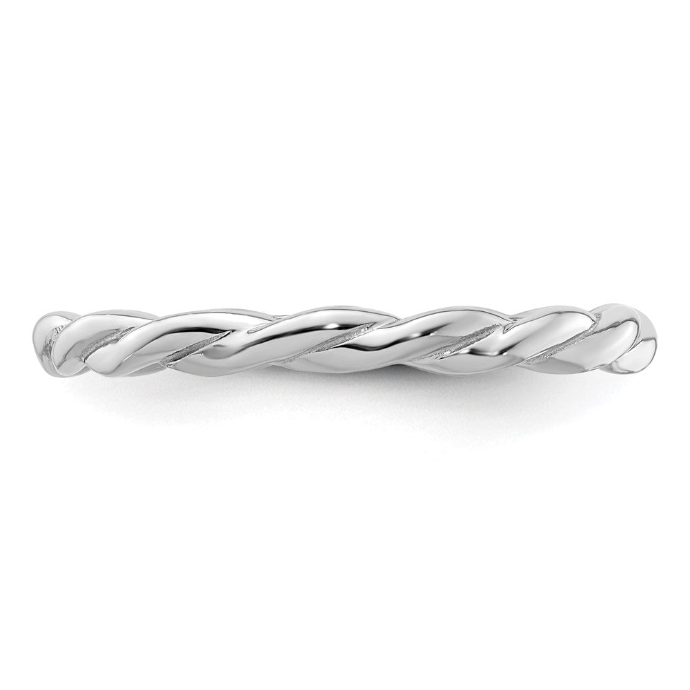 Sterling Silver Stackable Expressions Rhodium Twist Ring Size -5