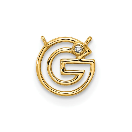 Stella & Dot 10ky Diamond Initial G Charm Element