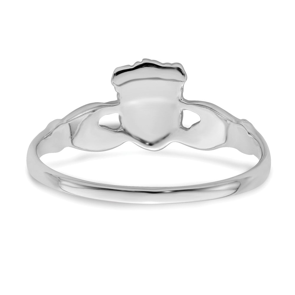 14k White Gold Ladies Claddagh Ring size 6