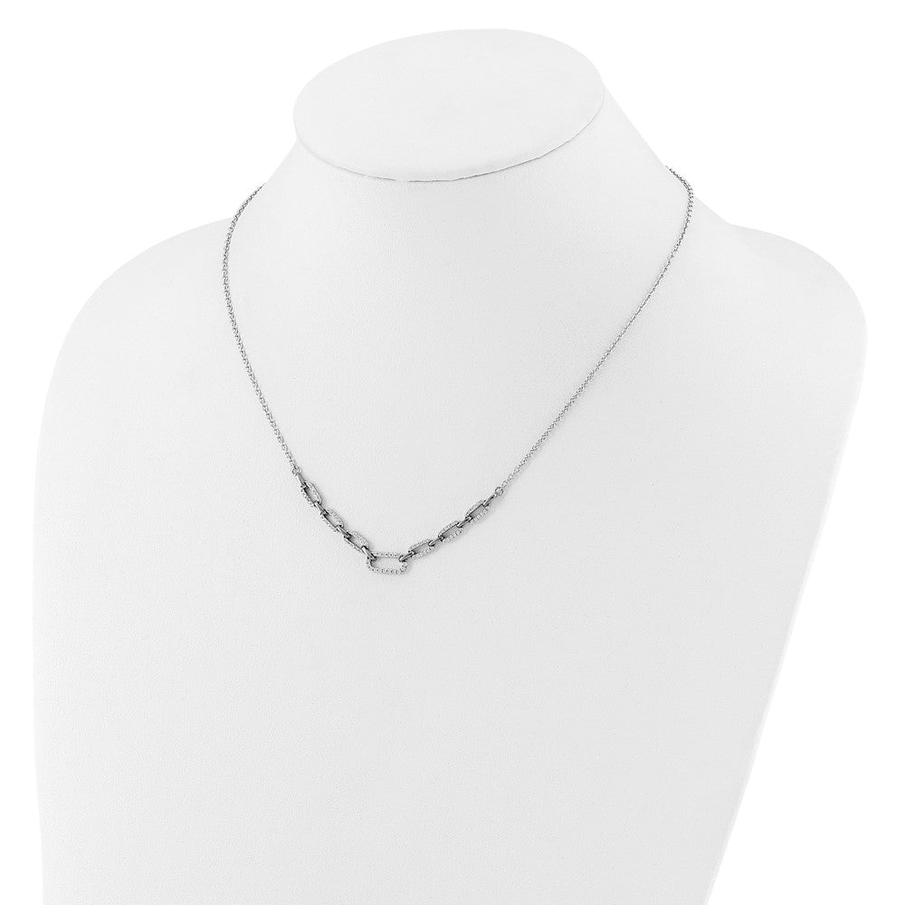 14k White Gold 1/2 carat Lab Grown Diamond VS/SI+ G+ 18.25 inch Fashion Link Necklace