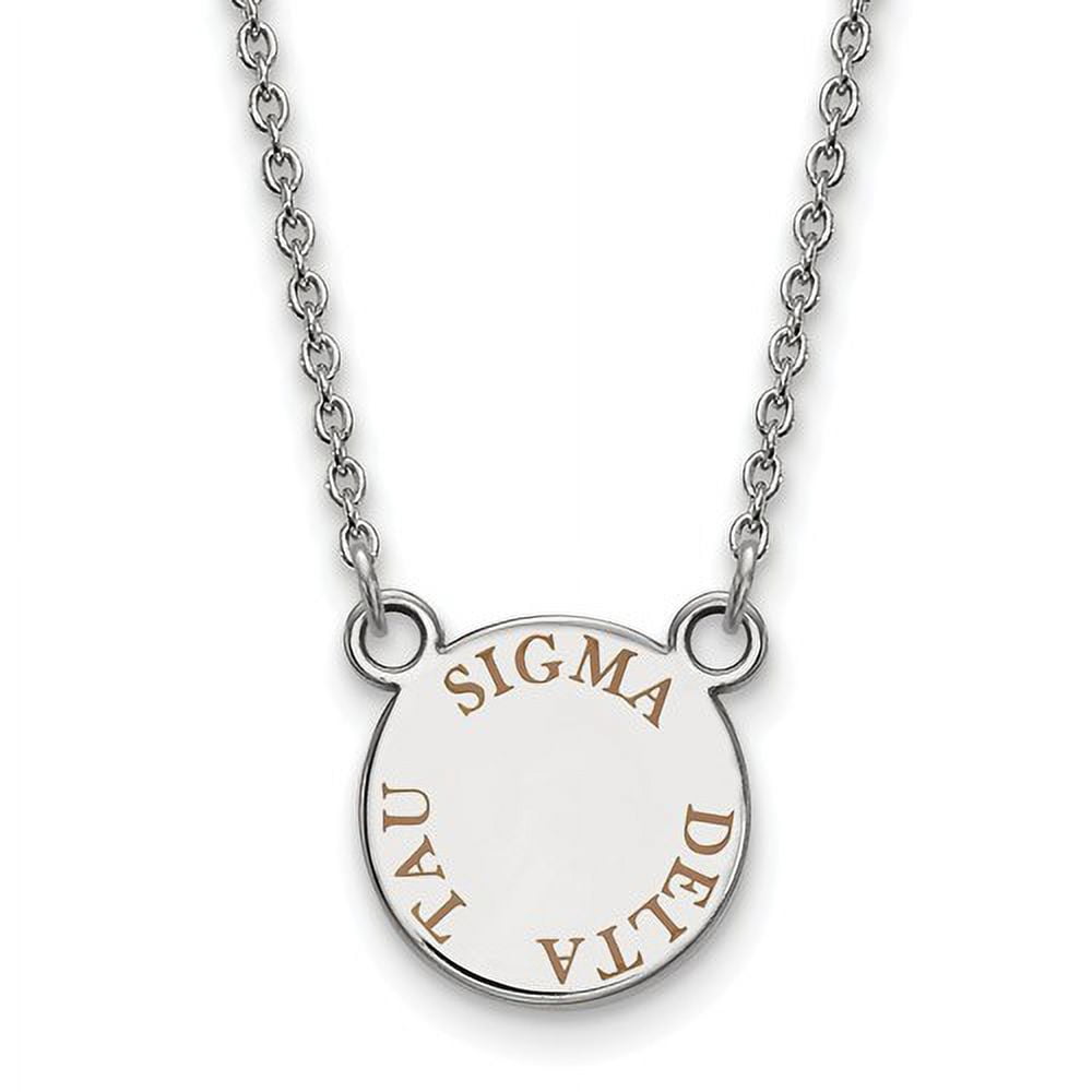 Sterling Silver 18in Official Licensed Greek Sororities Sigma Delta Tau XS Enamel Pendant w/Necklace