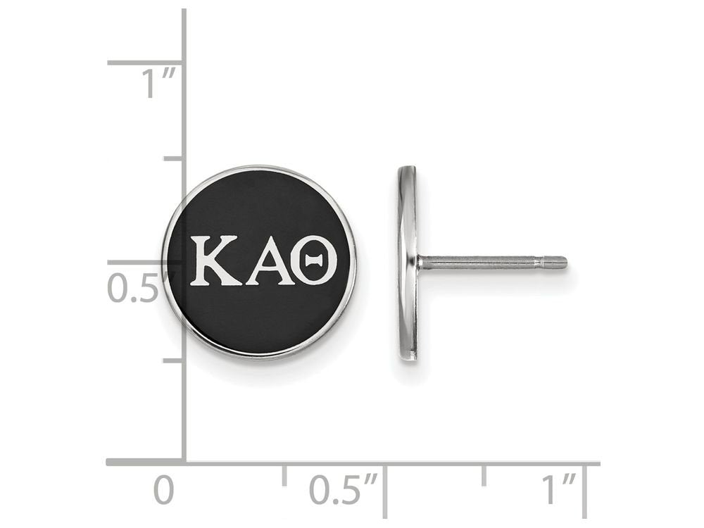 Sterling Silver Official Licensed Greek Sororities Kappa Alpha Theta (???) Enameled Post Earrings