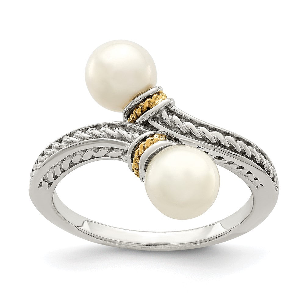 Shey Couture Sterling Silver with 14K Accent 6-7mm Freshwater Cultured Pearl Ring