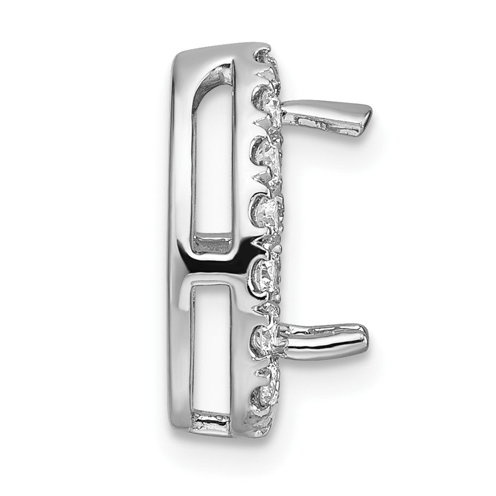 14k 3/8 carat Lab Grown Diamond VS/SI+ G+ Semi Mount Pear Halo Chain Slide Pendant
