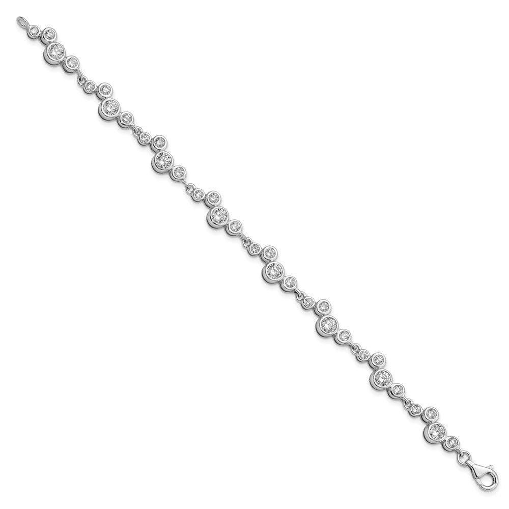 Sterling Silver Rhodium-plated CZ Bracelet 7.5 inches