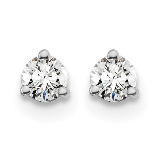 Primal Gold 14 Karat White Gold Lab Grown Diamond 1/5cttw Certified SI1/SI2, G H I, 3 Prong Screwback Earrings