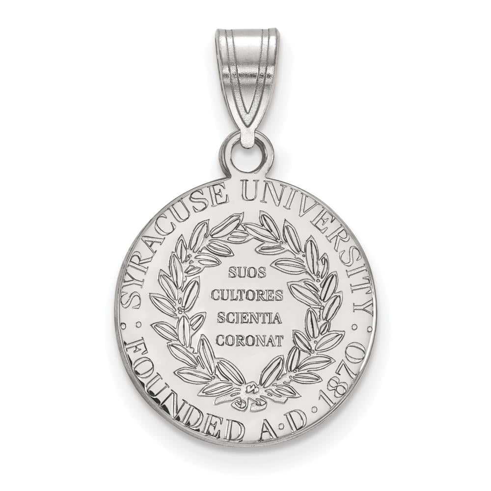 LogoArt Sterling Silver Syracuse University Medium Crest Pendant Necklace Female Adult
