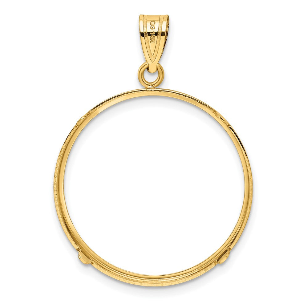 Wideband Distinguished Coin Jewelry 14k Polished 25.0mm Prong Coin Bezel Pendant