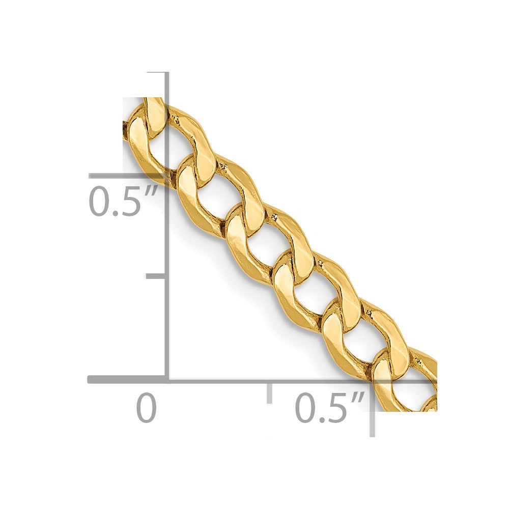 10K 4.3mm Semi-Solid Curb Chain 7  inches