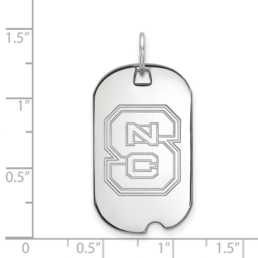 Sterling Silver North Carolina State 'NCS' Dog Tag Pendant